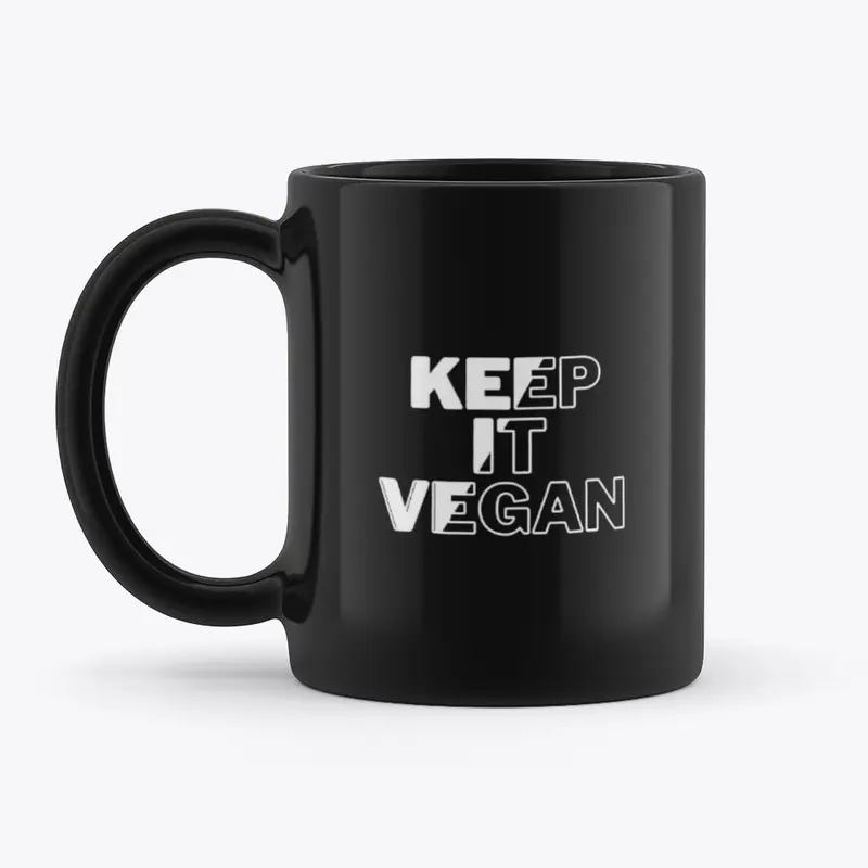 Keep It Vegan Black and White Coffee Mug