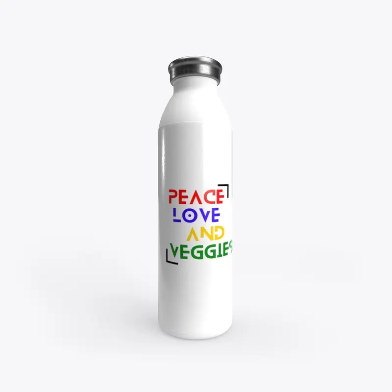 Peace, love And Veggies Water Bottle