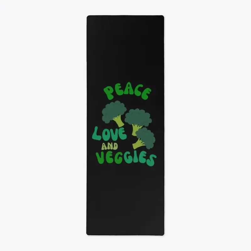 Cozy Peace, Love And Veggies Yoga Mat ❤