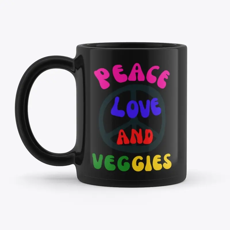 Peace, Love And Veggies Coffee Mug 🥰  