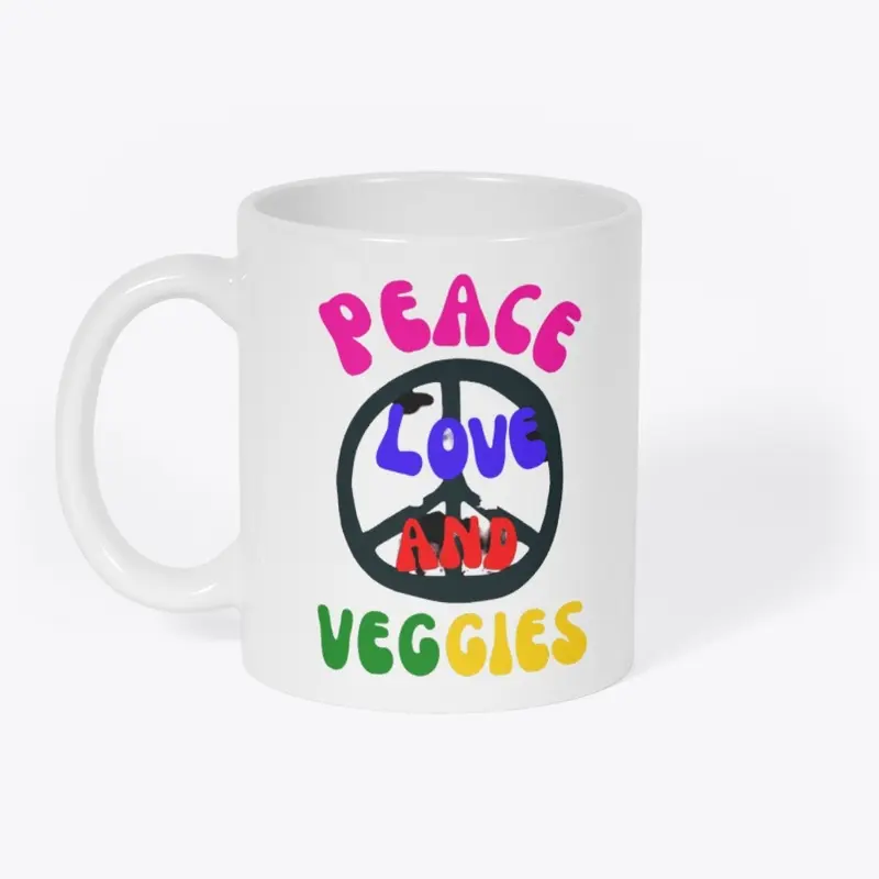 Peace, Love And Veggies Peace Sign Mug 