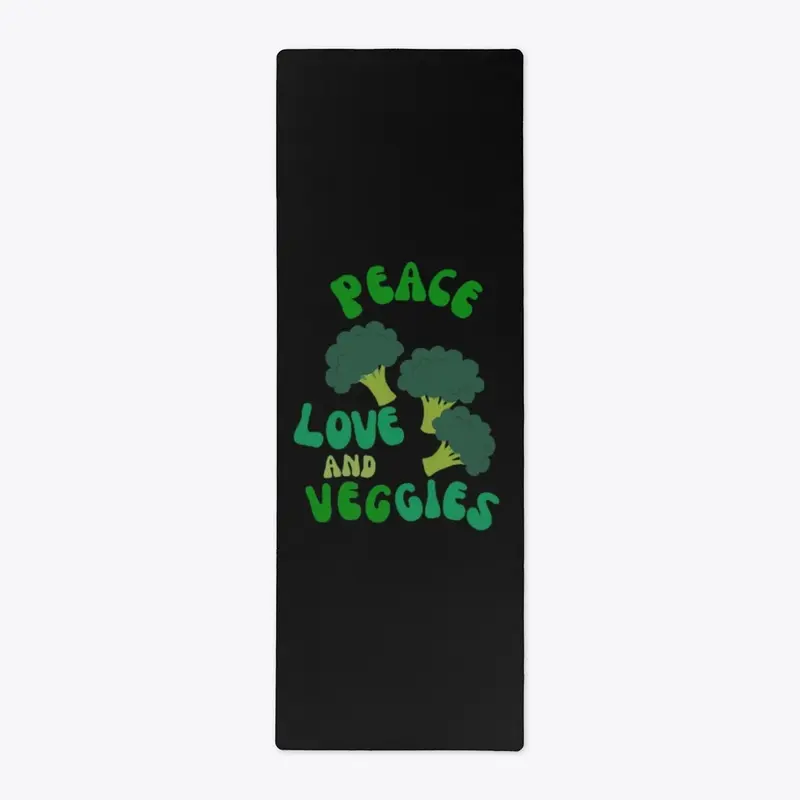 Cozy Peace, Love And Veggies Yoga Mat ❤